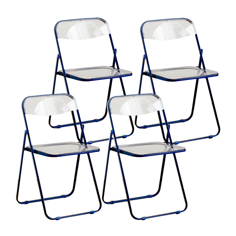 Modern Style Folding Open Back Metal Armless Dining Chairs(Set of 4/8)