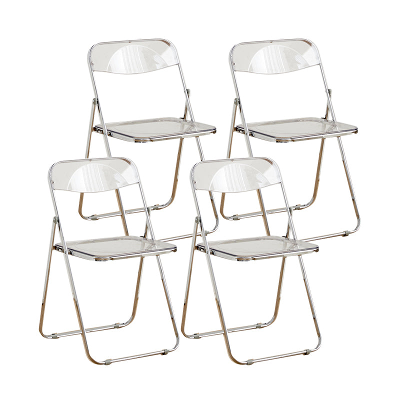 Modern Style Folding Open Back Metal Armless Dining Chairs(Set of 4/8)