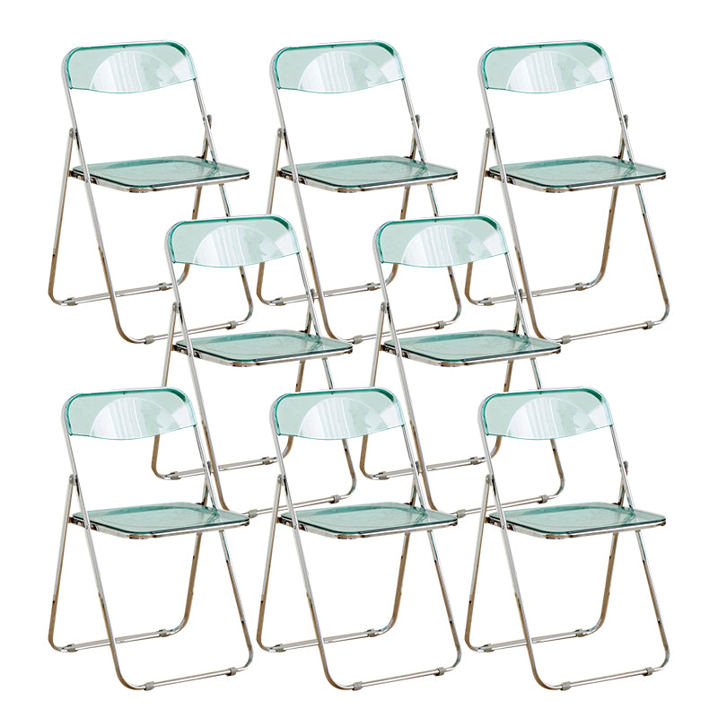 Modern Style Folding Open Back Metal Armless Dining Chairs(Set of 4/8)