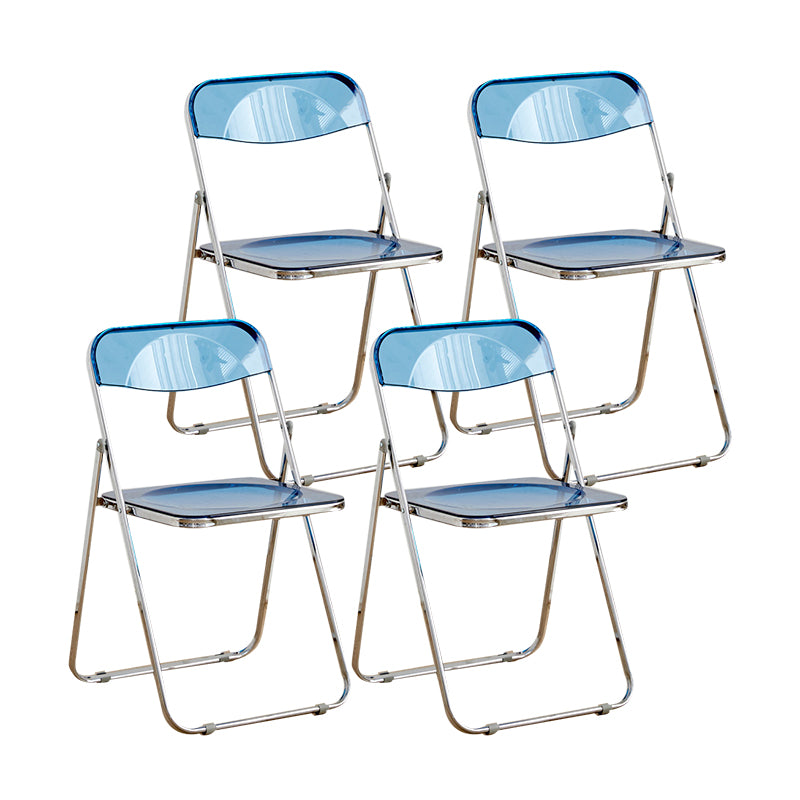 Modern Style Folding Open Back Metal Armless Dining Chairs(Set of 4/8)