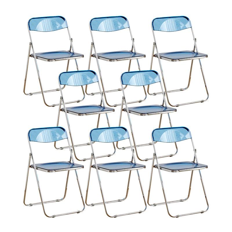 Modern Style Folding Open Back Metal Armless Dining Chairs(Set of 4/8)