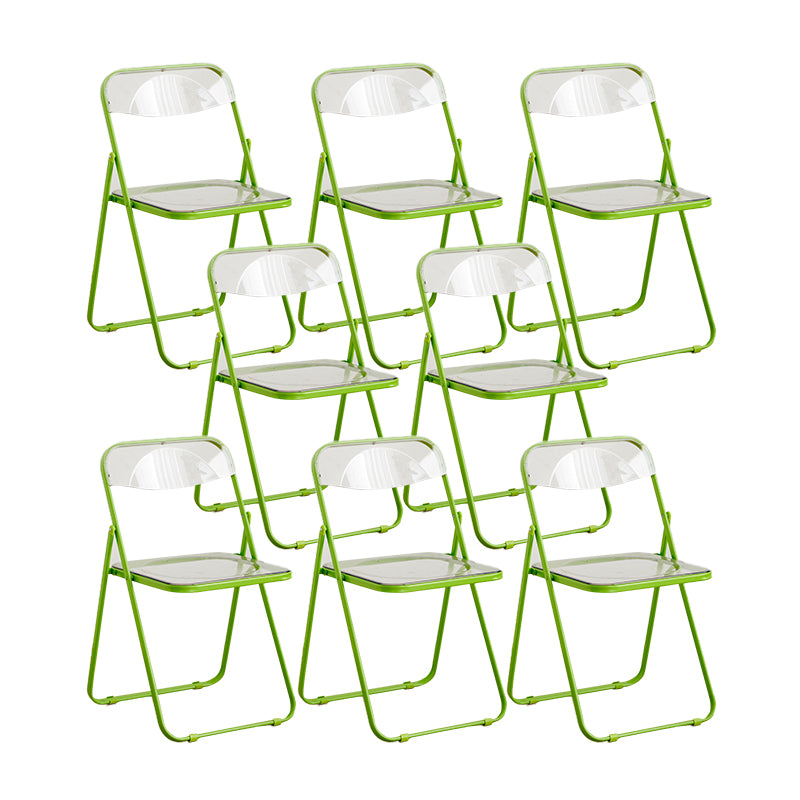 Modern Style Folding Open Back Metal Armless Dining Chairs(Set of 4/8)