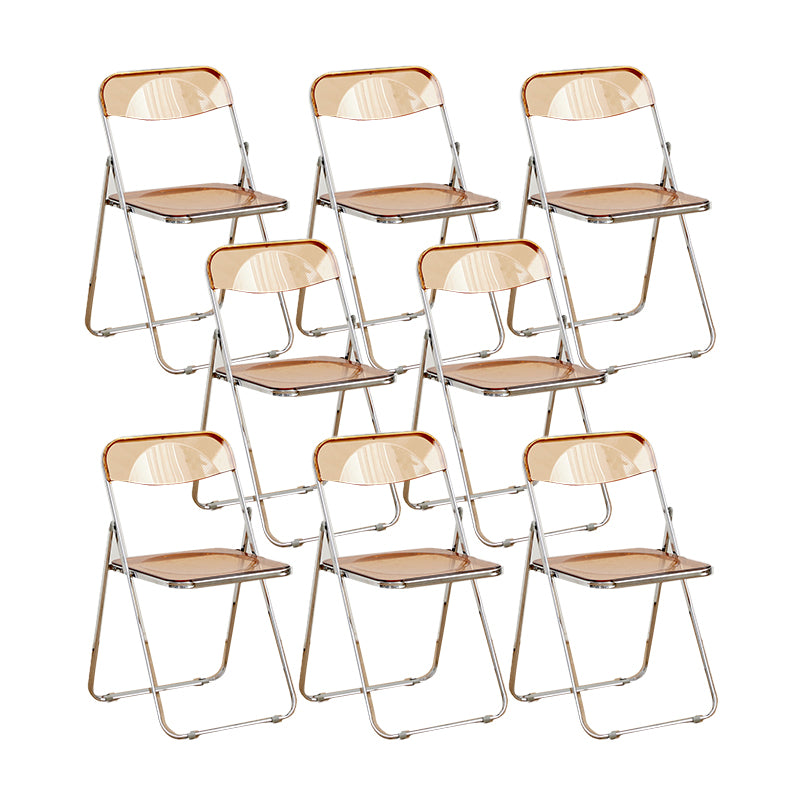 Modern Style Folding Open Back Metal Armless Dining Chairs(Set of 4/8)
