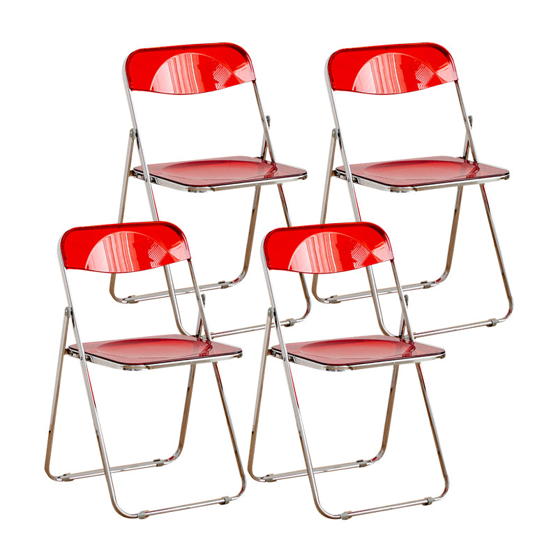 Modern Style Folding Open Back Metal Armless Dining Chairs(Set of 4/8)