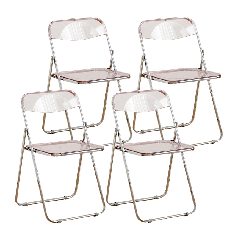 Modern Style Folding Open Back Metal Armless Dining Chairs(Set of 4/8)