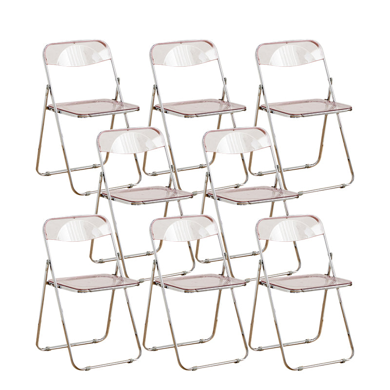 Modern Style Folding Open Back Metal Armless Dining Chairs(Set of 4/8)