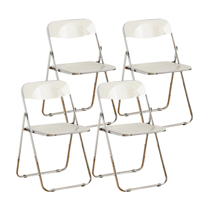 Modern Style Folding Open Back Metal Armless Dining Chairs(Set of 4/8)