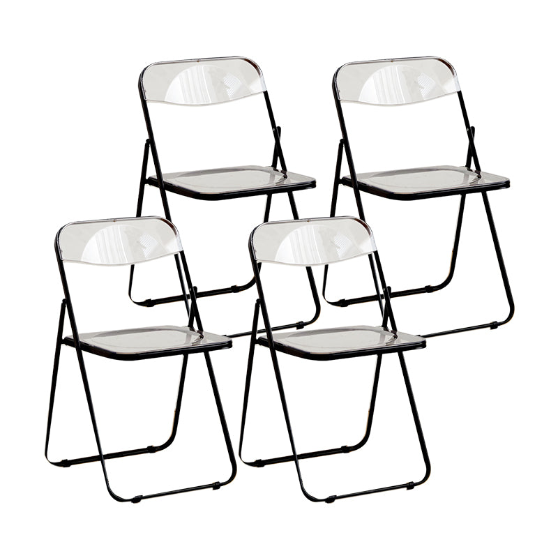 Modern Style Folding Open Back Metal Armless Dining Chairs(Set of 4/8)