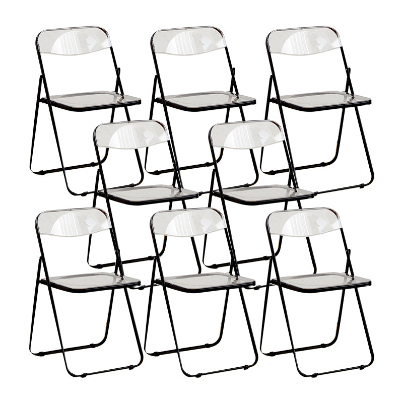 Modern Style Folding Open Back Metal Armless Dining Chairs(Set of 4/8)