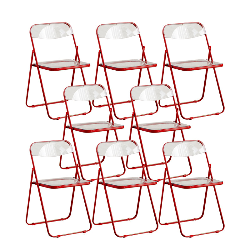 Modern Style Folding Open Back Metal Armless Dining Chairs(Set of 4/8)
