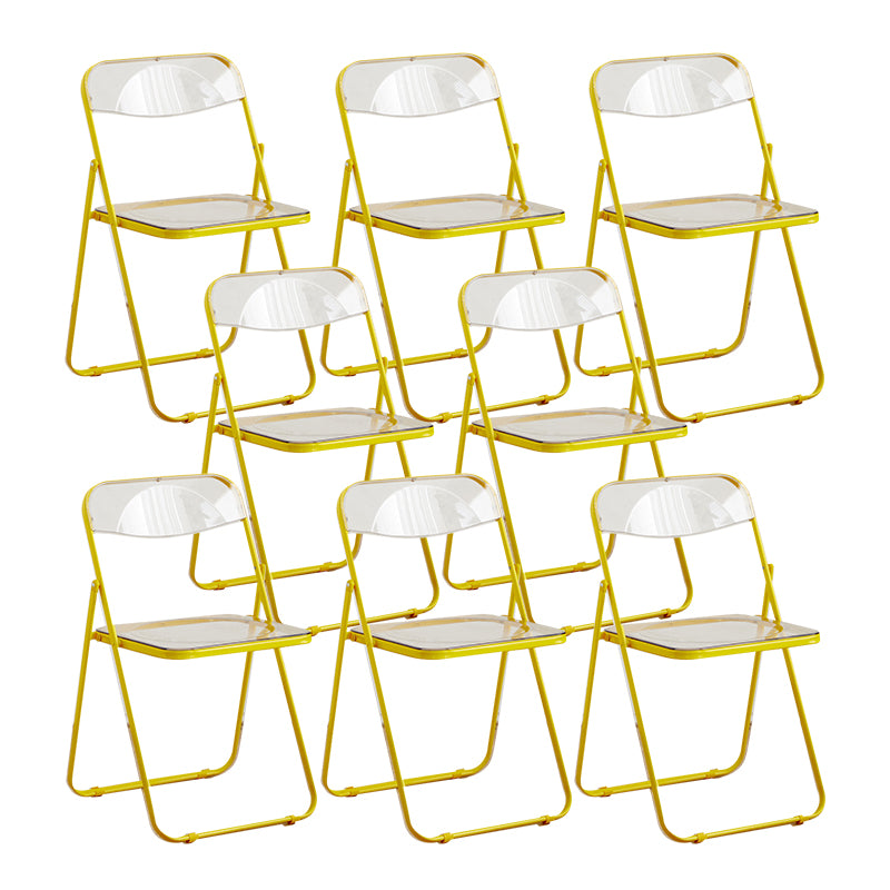 Modern Style Folding Open Back Metal Armless Dining Chairs(Set of 4/8)
