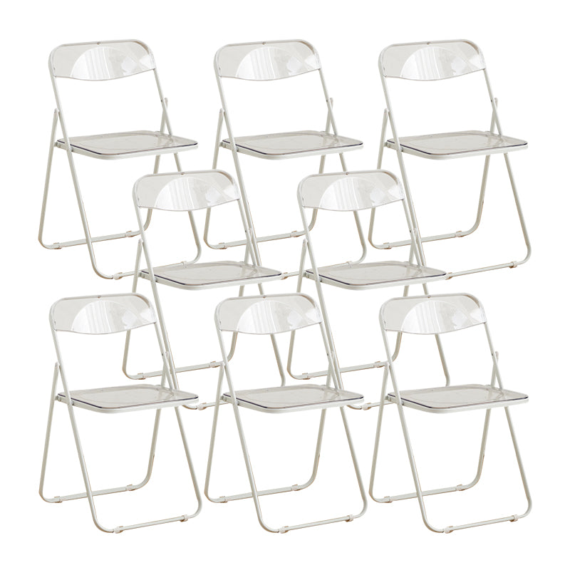 Modern Style Folding Open Back Metal Armless Dining Chairs(Set of 4/8)