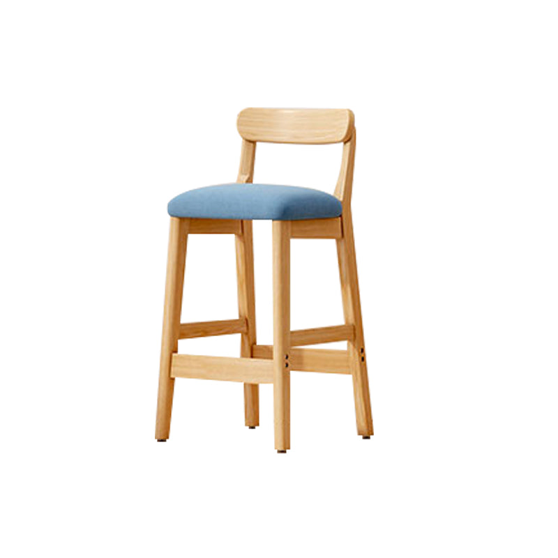 Modern Solid Wood Counter Stool Bar-height Low Back Bar Stool with Footrest
