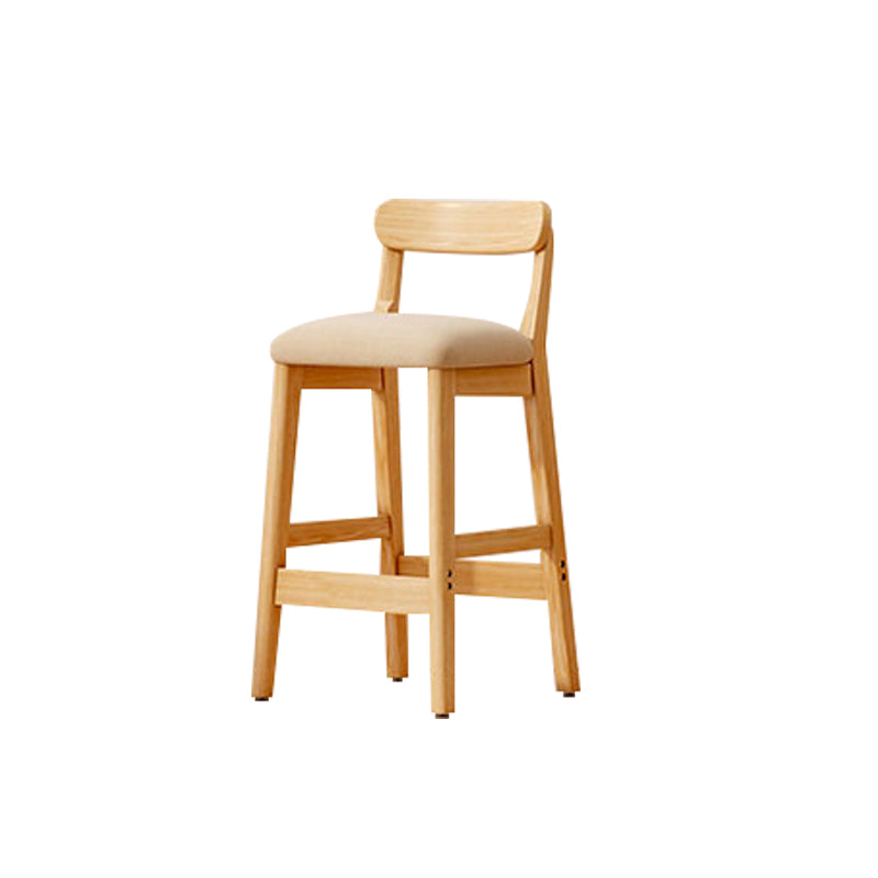 Modern Solid Wood Counter Stool Bar-height Low Back Bar Stool with Footrest
