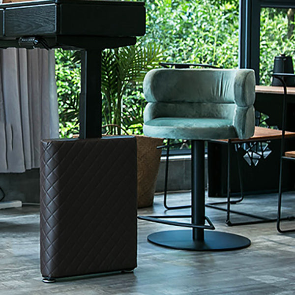 Green Bar Stools Adjustable Height Swivel Dining Stools with Metal Base