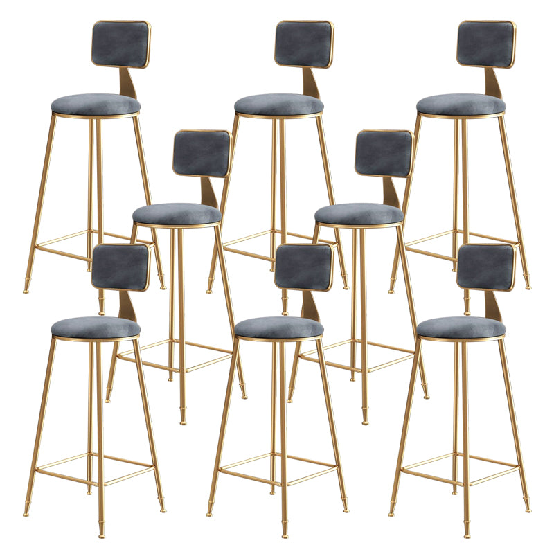 Glam Gold Legs Bar Stools Living Room Upholstered Counter Chair