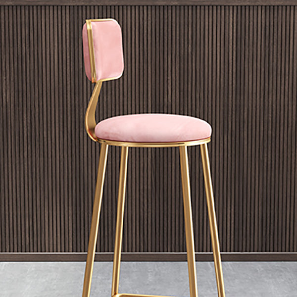 Glam Gold Legs Bar Stools Living Room Upholstered Counter Chair