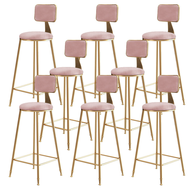 Glam Gold Legs Bar Stools Living Room Upholstered Counter Chair