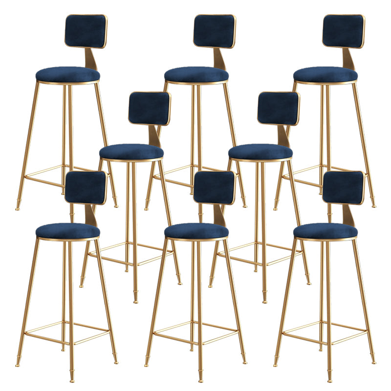 Glam Gold Legs Bar Stools Living Room Upholstered Counter Chair