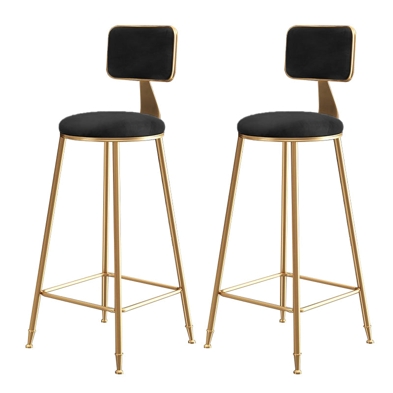 Glam Gold Legs Bar Stools Living Room Upholstered Counter Chair