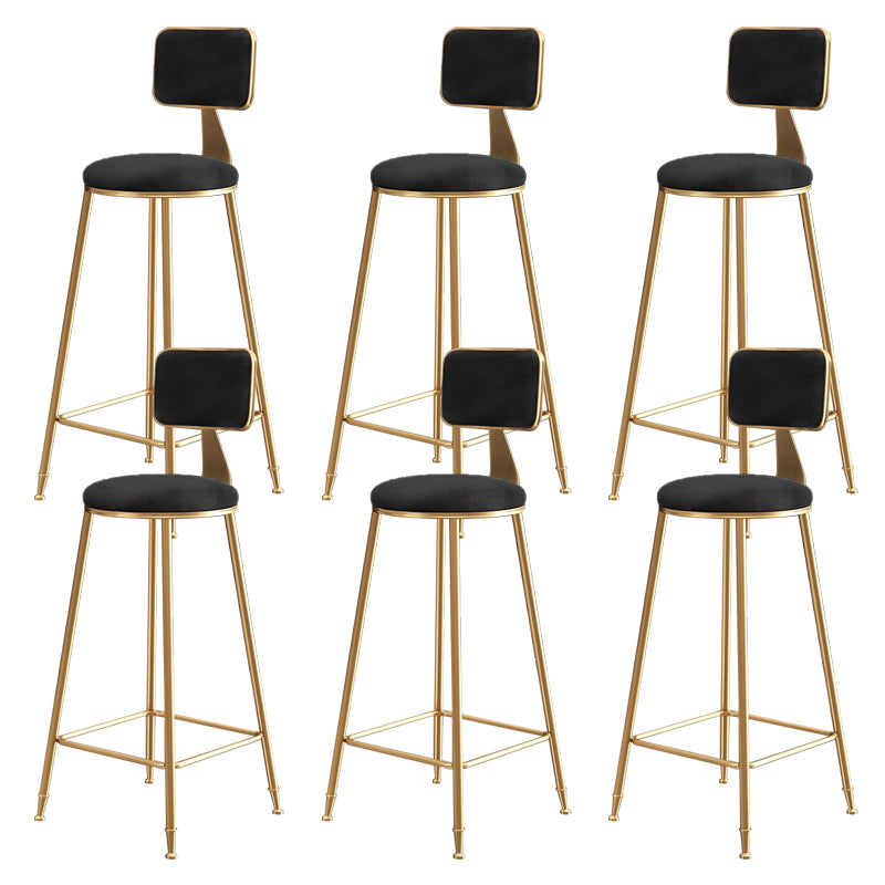 Glam Gold Legs Bar Stools Living Room Upholstered Counter Chair