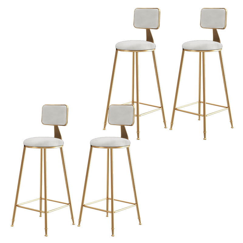 Glam Gold Legs Bar Stools Living Room Upholstered Counter Chair
