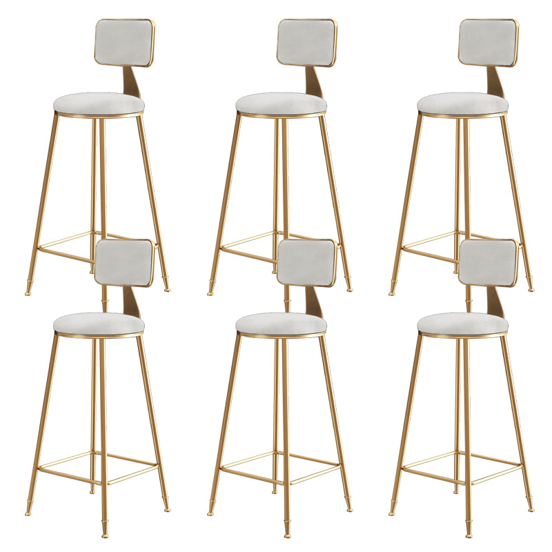 Glam Gold Legs Bar Stools Living Room Upholstered Counter Chair