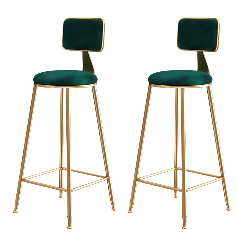 Glam Gold Legs Bar Stools Living Room Upholstered Counter Chair