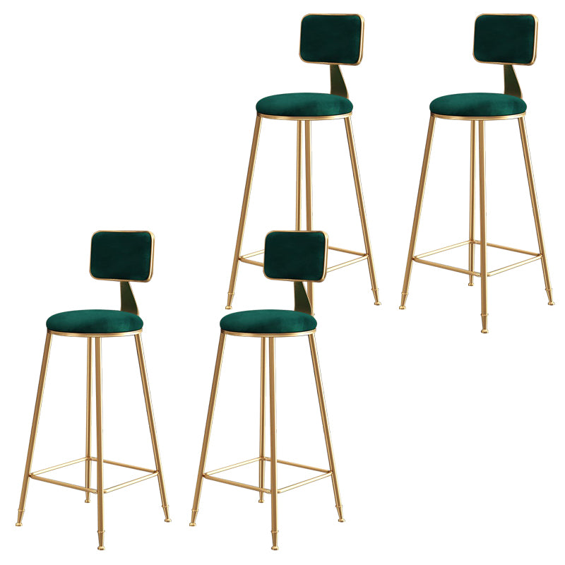 Glam Gold Legs Bar Stools Living Room Upholstered Counter Chair