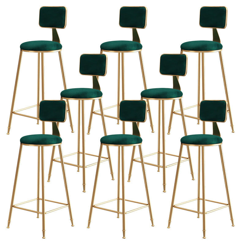 Glam Gold Legs Bar Stools Living Room Upholstered Counter Chair