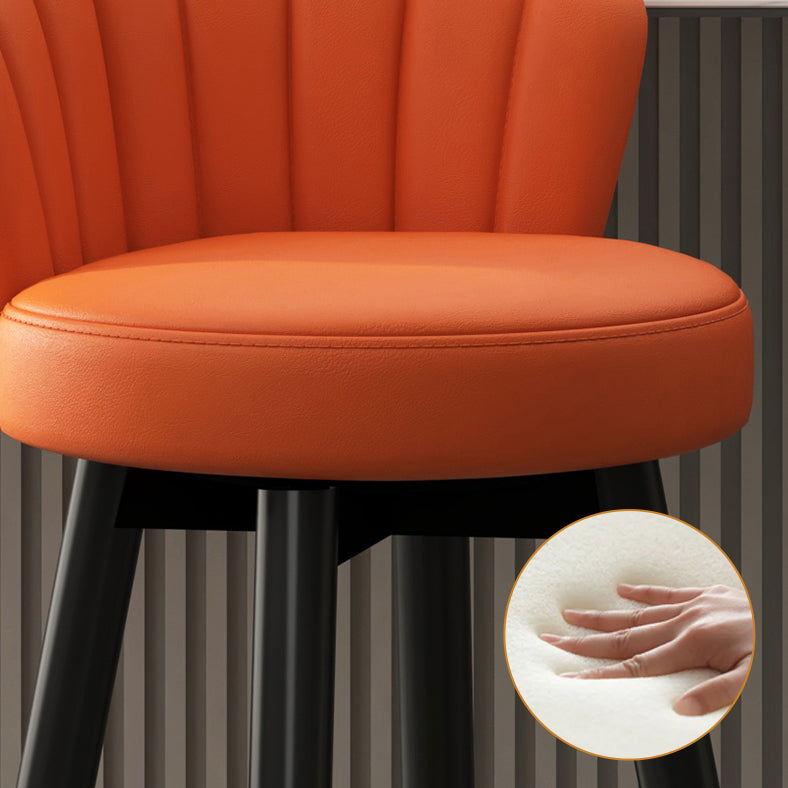 Contemporary Metal Legs Bar Stools Faux Leather Living Room Counter Chair