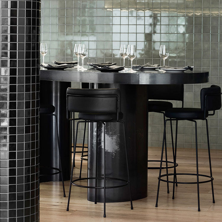 Industrial Style Metal Bar Stool Footrest Counter Stool for Living Room