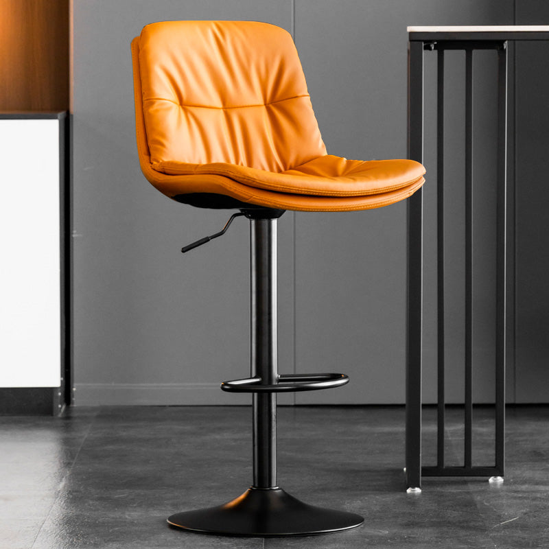 Contemporary Metal Legs Bar Stools Indoor Faux Leather Counter Chair