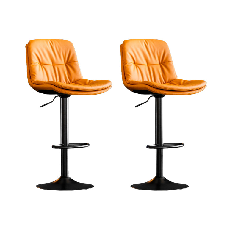 Contemporary Metal Legs Bar Stools Indoor Faux Leather Counter Chair