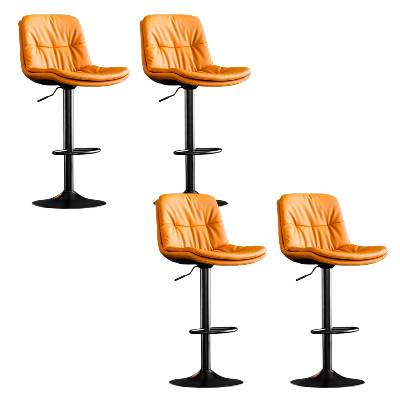 Contemporary Metal Legs Bar Stools Indoor Faux Leather Counter Chair