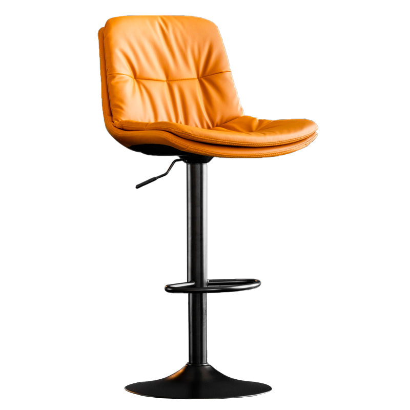 Contemporary Metal Legs Bar Stools Indoor Faux Leather Counter Chair