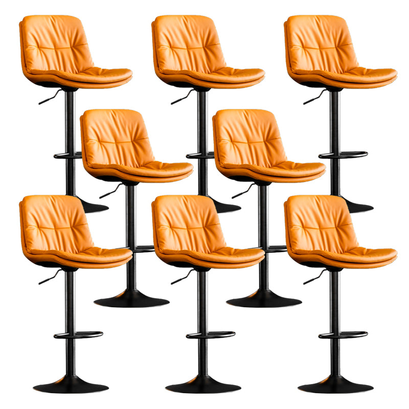 Contemporary Metal Legs Bar Stools Indoor Faux Leather Counter Chair