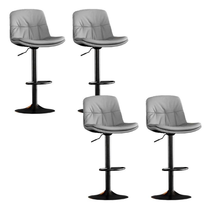 Contemporary Metal Legs Bar Stools Indoor Faux Leather Counter Chair
