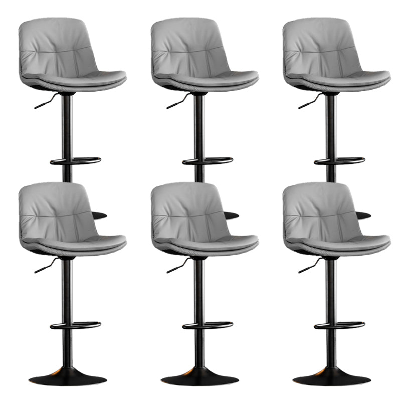 Contemporary Metal Legs Bar Stools Indoor Faux Leather Counter Chair
