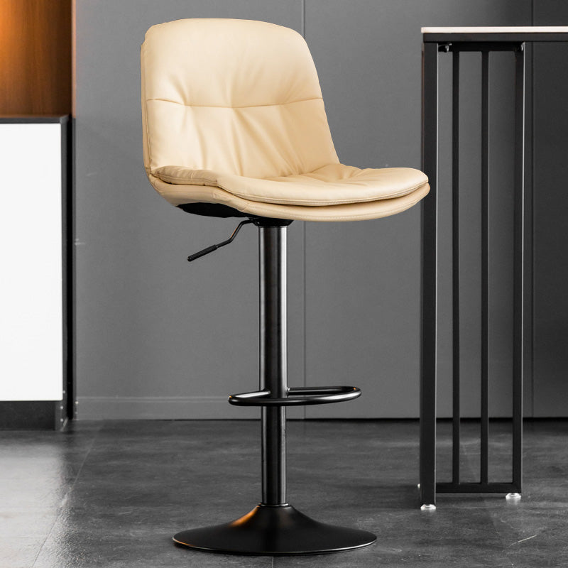 Contemporary Metal Legs Bar Stools Indoor Faux Leather Counter Chair