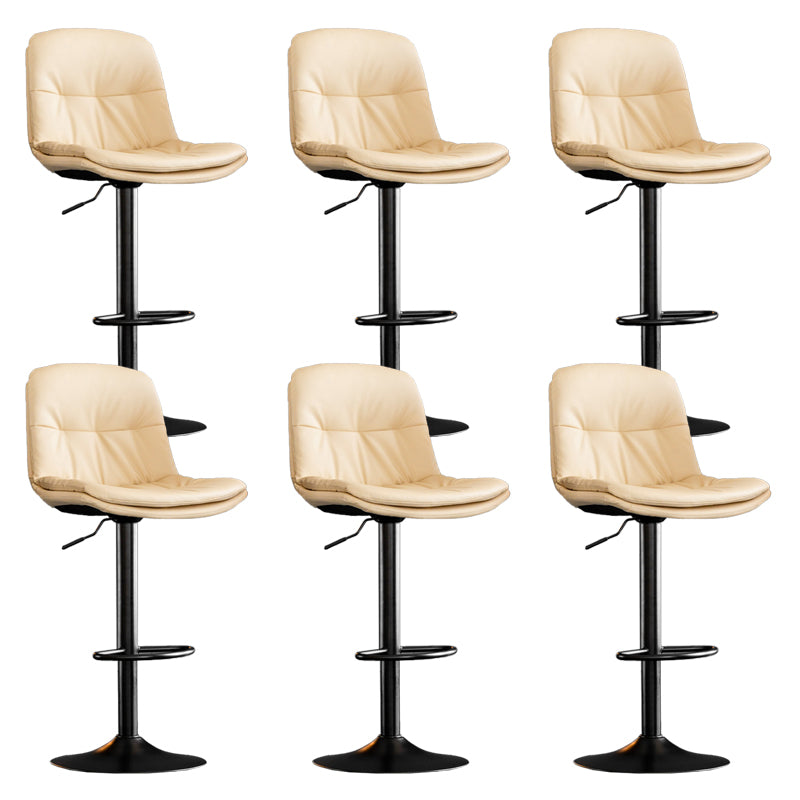 Contemporary Metal Legs Bar Stools Indoor Faux Leather Counter Chair