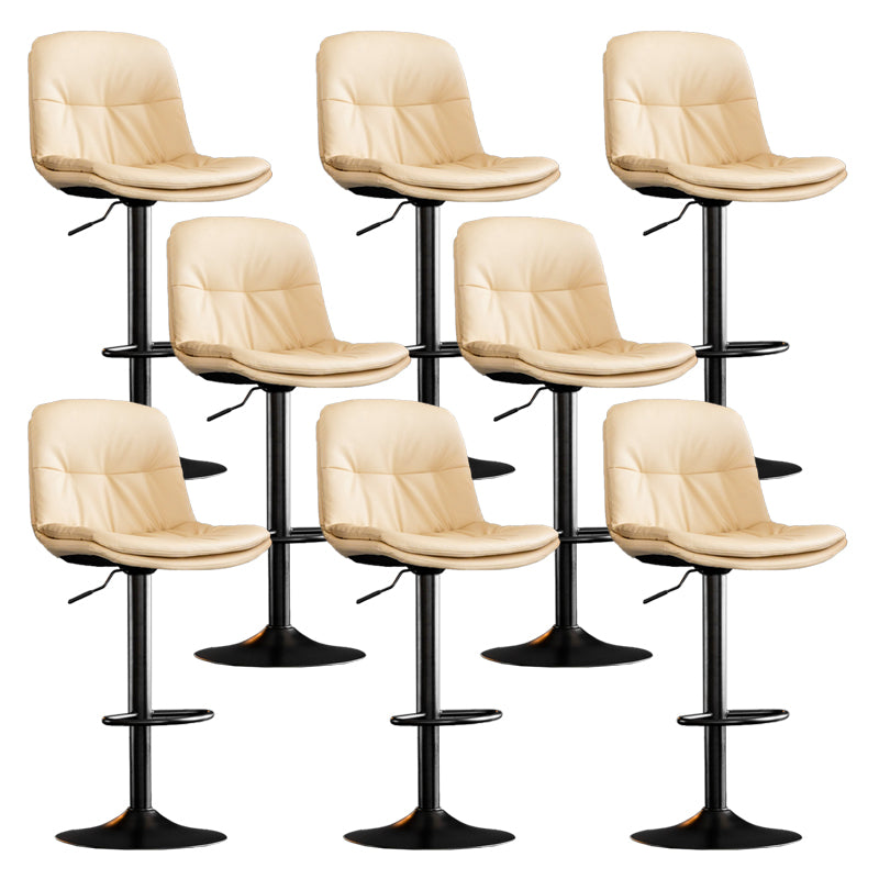 Contemporary Metal Legs Bar Stools Indoor Faux Leather Counter Chair