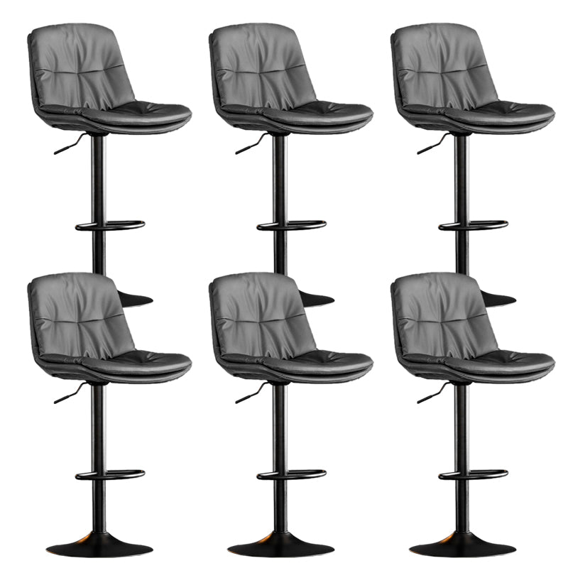Contemporary Metal Legs Bar Stools Indoor Faux Leather Counter Chair