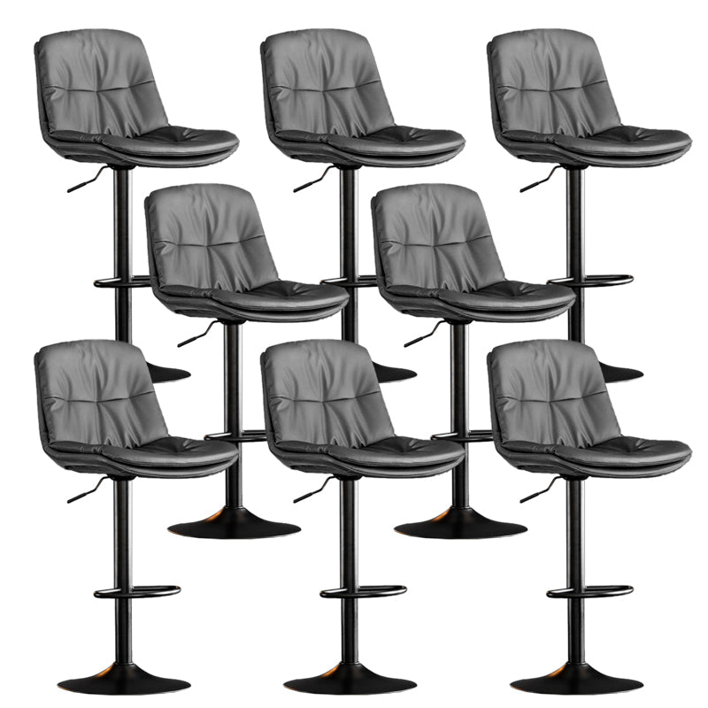 Contemporary Metal Legs Bar Stools Indoor Faux Leather Counter Chair