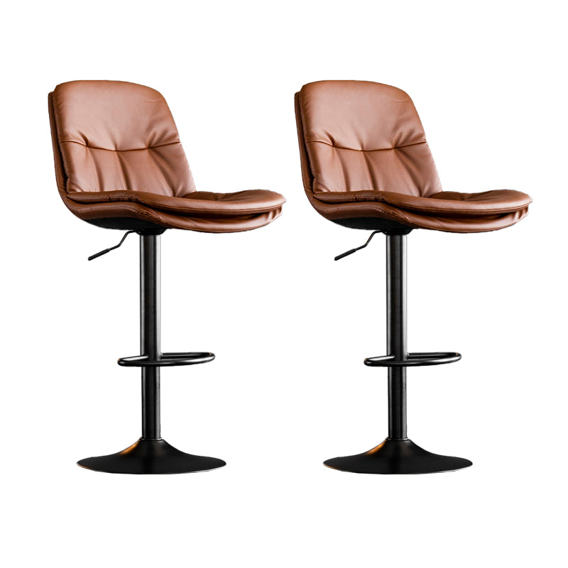 Contemporary Metal Legs Bar Stools Indoor Faux Leather Counter Chair