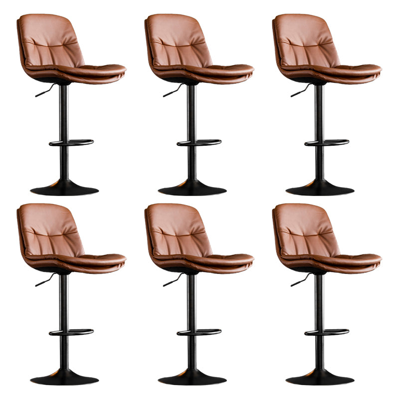 Contemporary Metal Legs Bar Stools Indoor Faux Leather Counter Chair
