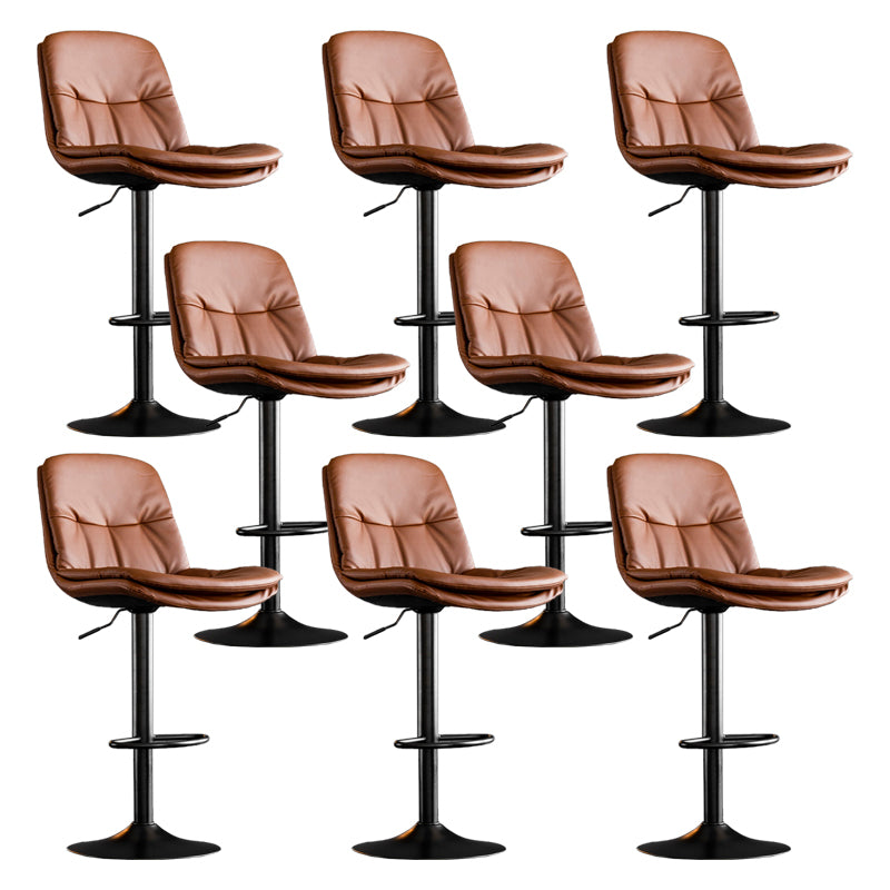 Contemporary Metal Legs Bar Stools Indoor Faux Leather Counter Chair