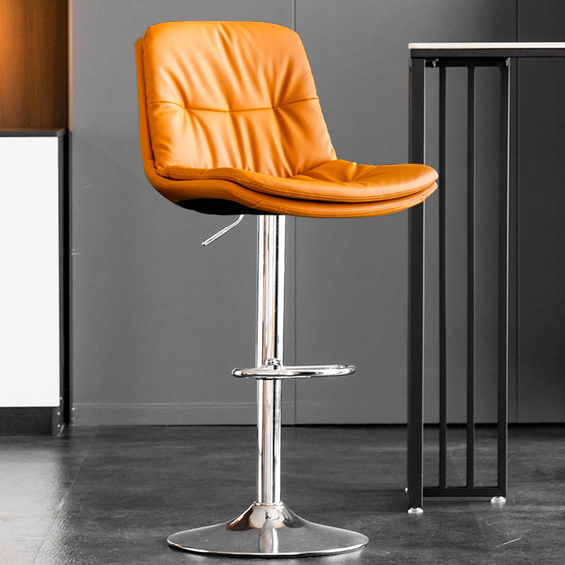 Contemporary Metal Legs Bar Stools Indoor Faux Leather Counter Chair