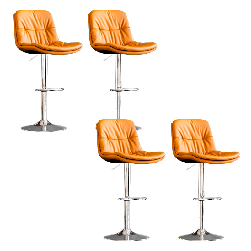 Contemporary Metal Legs Bar Stools Indoor Faux Leather Counter Chair