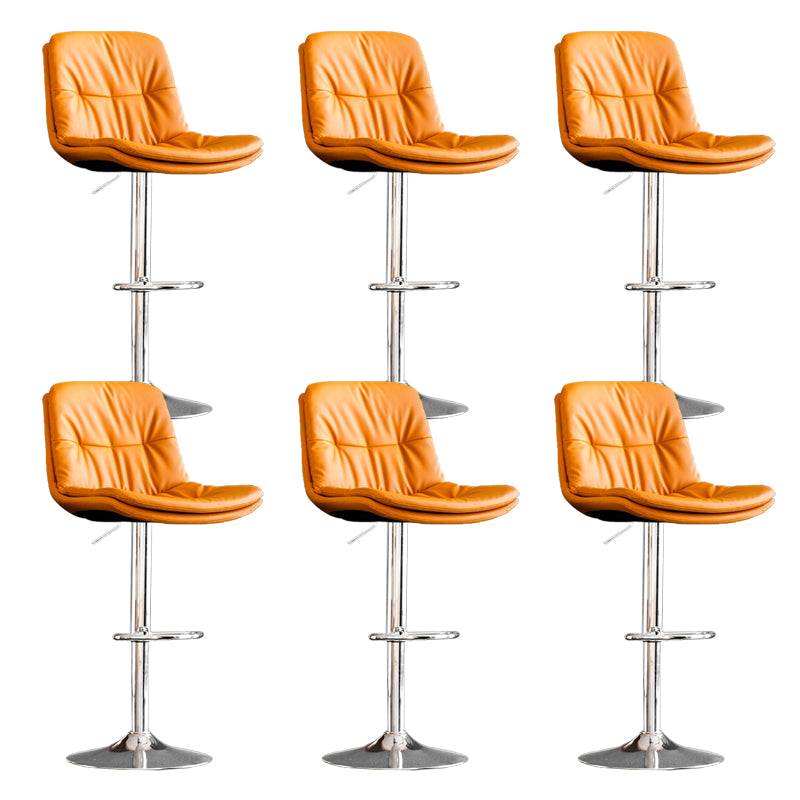 Contemporary Metal Legs Bar Stools Indoor Faux Leather Counter Chair